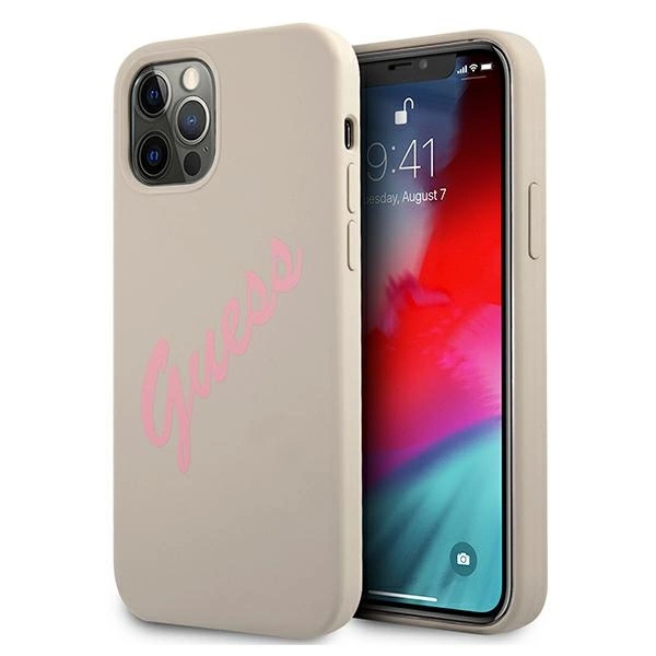 Guess GUHCP12LLSVSGP iPhone 12 Pro Max 6.7" gray pink/grey pink hardcase Silicone Vintageeng