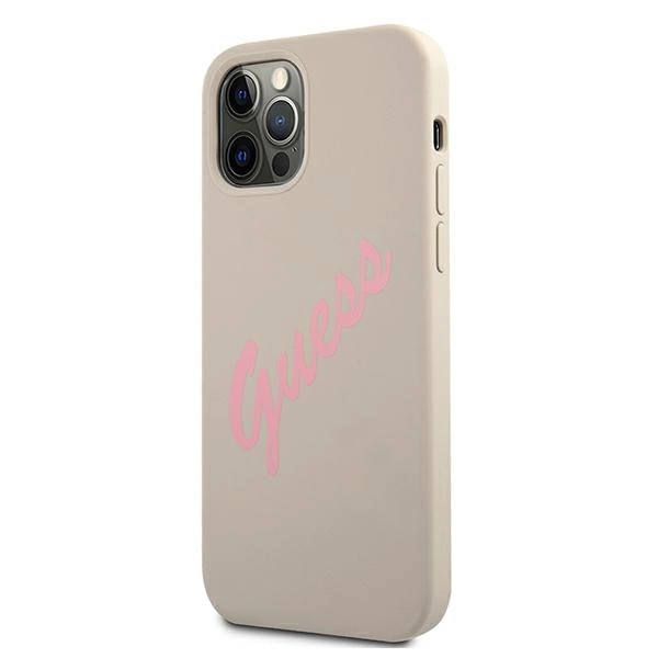 Guess GUHCP12LLSVSGP iPhone 12 Pro Max 6.7" gray pink/grey pink hardcase Silicone Vintageeng