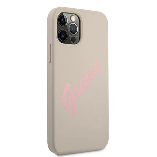 Guess GUHCP12LLSVSGP iPhone 12 Pro Max 6.7" gray pink/grey pink hardcase Silicone Vintageeng