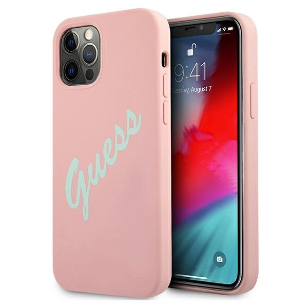 Guess GUHCP12LLSVSPG iPhone 12 Pro Max 6.7" rose green/green pink hardcase Silicone Vintageeng