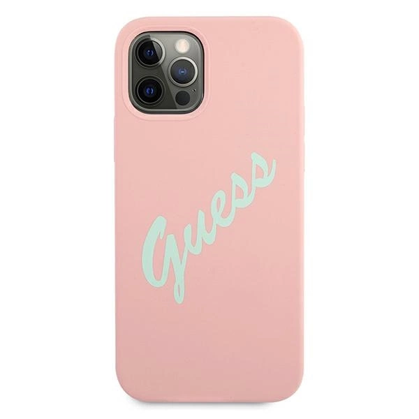 Guess GUHCP12LLSVSPG iPhone 12 Pro Max 6.7" rose green/green pink hardcase Silicone Vintageeng