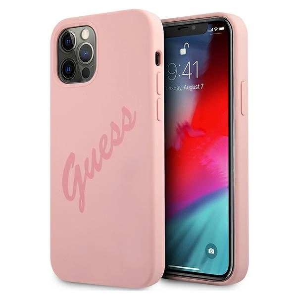 Guess GUHCP12LLSVSPI iPhone 12 Pro Max 6.7" pink/pink hardcase Script Vintageeng