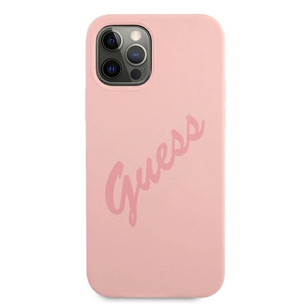Guess GUHCP12LLSVSPI iPhone 12 Pro Max 6.7" pink/pink hardcase Script Vintageeng