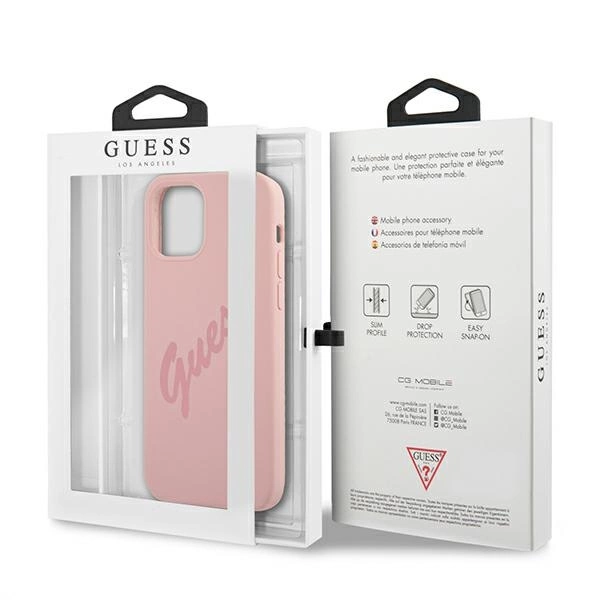 Guess GUHCP12LLSVSPI iPhone 12 Pro Max 6.7" pink/pink hardcase Script Vintageeng