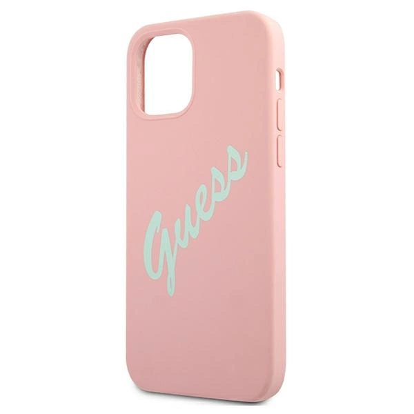 Guess GUHCP12MLSVSPG iPhone 12/12 Pro 6.1" rose green/green pink hardcase Silicone Vintageeng