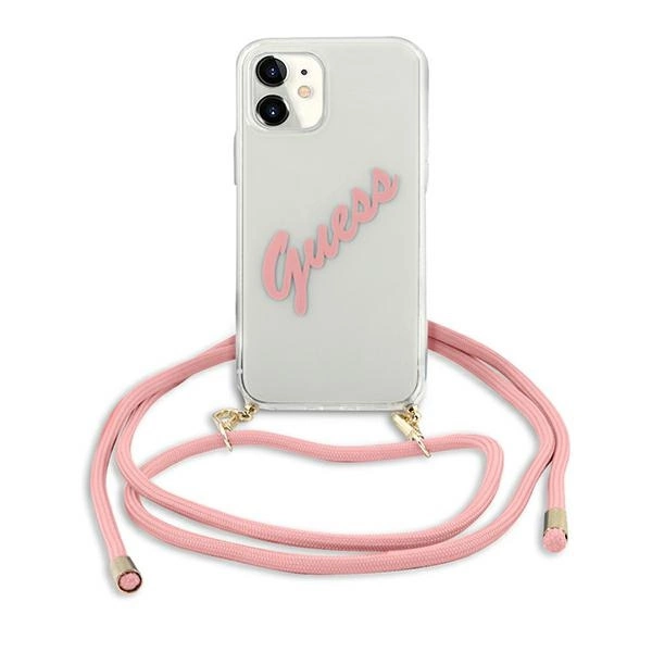 Guess GUHCP12SCRTVSPI iPhone 12 mini 5.4" pink/pink hardcase Script Vintageeng
