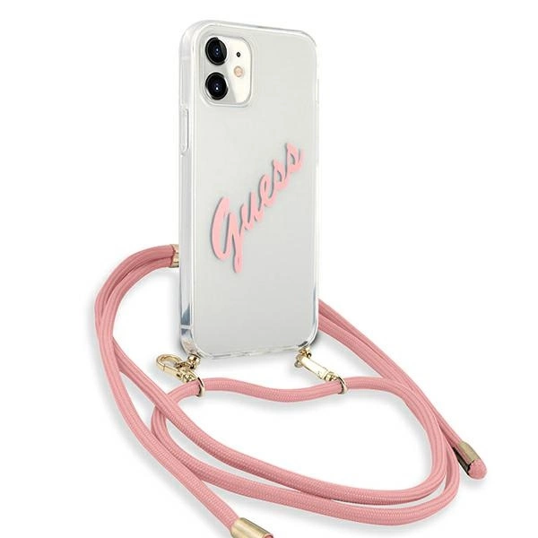 Guess GUHCP12SCRTVSPI iPhone 12 mini 5.4" pink/pink hardcase Script Vintageeng