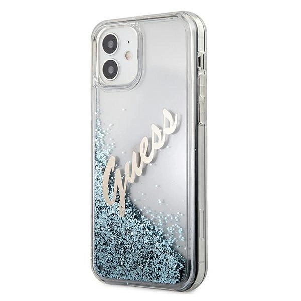 Guess GUHCP12SGLVSBL iPhone 12 mini 5.4" blue/blue hardcase Glitter Vintage Scripteng