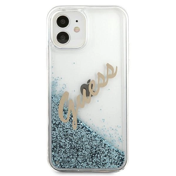 Guess GUHCP12SGLVSBL iPhone 12 mini 5.4" blue/blue hardcase Glitter Vintage Scripteng