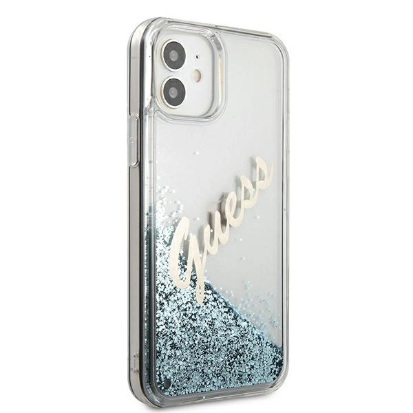 Guess GUHCP12SGLVSBL iPhone 12 mini 5.4" blue/blue hardcase Glitter Vintage Scripteng
