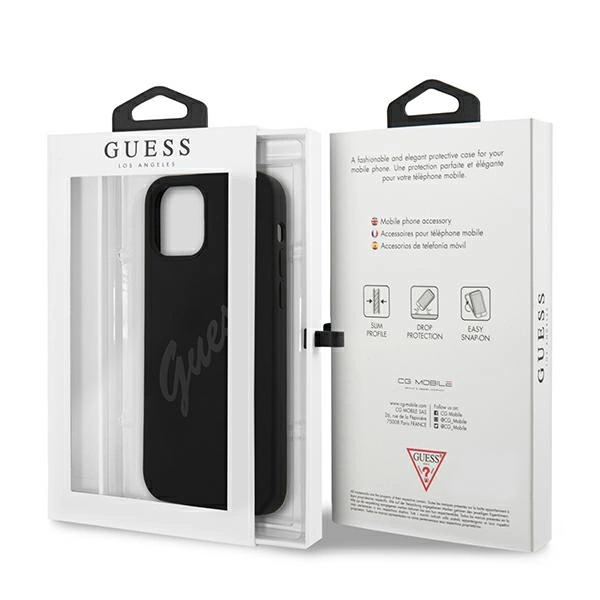 Guess GUHCP12SLSVSBK iPhone 12 mini 5.4" black/black hardcase Script Vintageeng