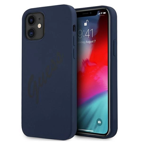 Guess GUHCP12SLSVSBL iPhone 12 mini 5.4" blue/blue hardcase Script Vintageeng