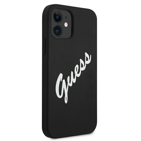 Guess GUHCP12SLSVSBW iPhone 12 mini 5.4" black and white hardcase Silicone Vintageeng