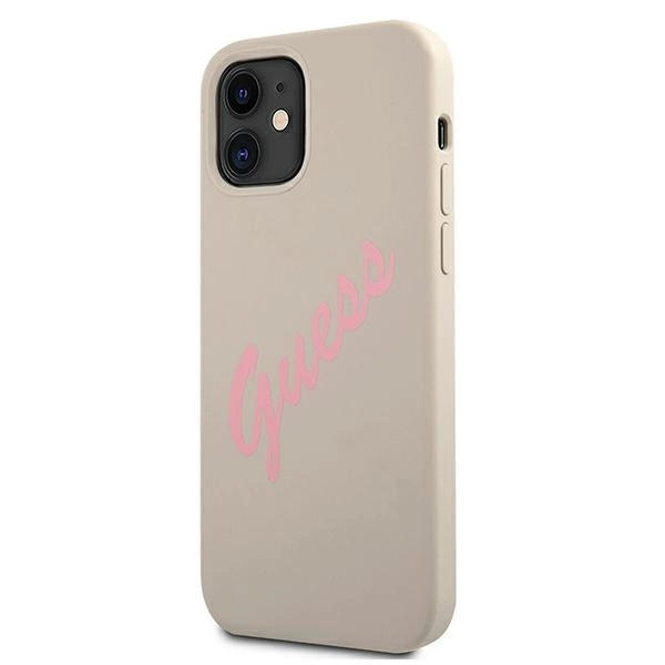 Guess GUHCP12SLSVSGP iPhone 12 mini 5.4" gray pink/grey pink hardcase Silicone Vintageeng