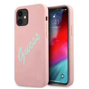 Guess GUHCP12SLSVSPG iPhone 12 mini 5.4" rose green/green pink hardcase Silicone Vintageeng