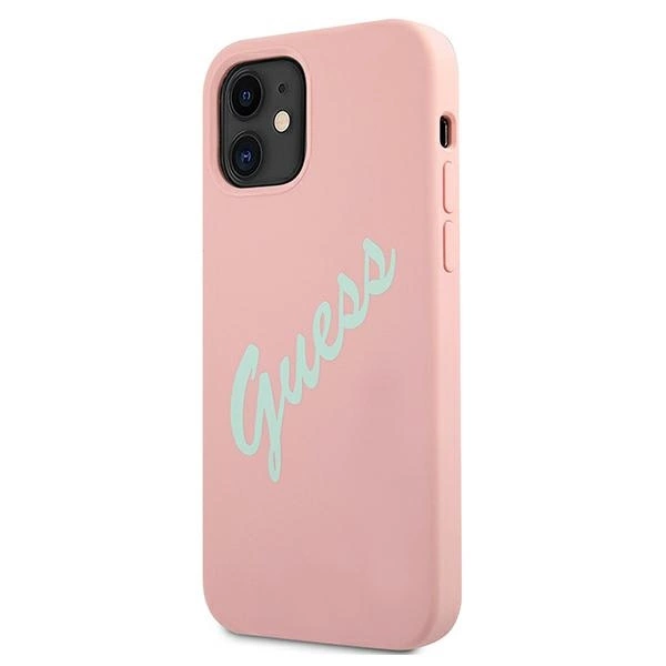 Guess GUHCP12SLSVSPG iPhone 12 mini 5.4" rose green/green pink hardcase Silicone Vintageeng