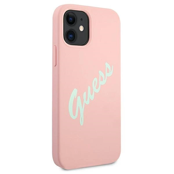 Guess GUHCP12SLSVSPG iPhone 12 mini 5.4" rose green/green pink hardcase Silicone Vintageeng