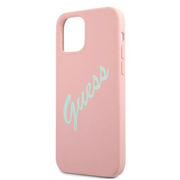 Guess GUHCP12SLSVSPG iPhone 12 mini 5.4" rose green/green pink hardcase Silicone Vintageeng