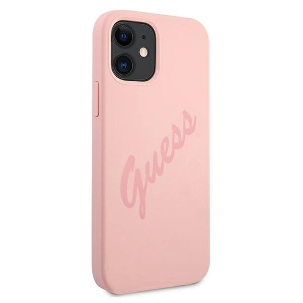 Guess GUHCP12SLSVSPI iPhone 12 mini 5.4" pink/pink hardcase Script Vintageeng