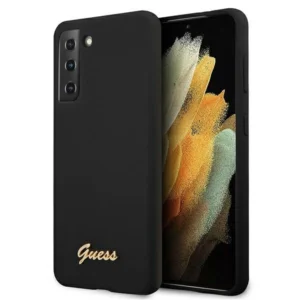 Guess GUHCS21MLSLMGBK S21+ G996 czarny/black hardcase Silicone Script Metal Logoeng