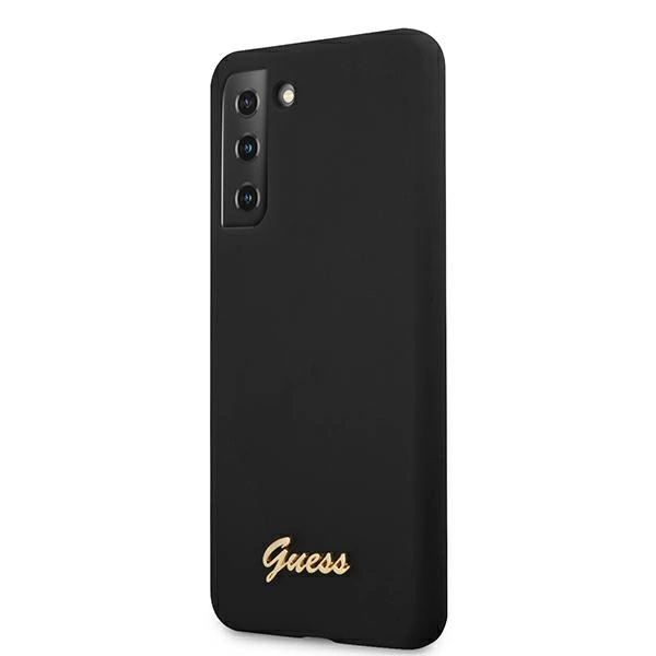 Guess GUHCS21MLSLMGBK S21+ G996 czarny/black hardcase Silicone Script Metal Logoeng