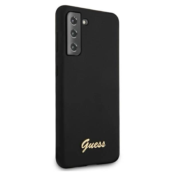 Guess GUHCS21MLSLMGBK S21+ G996 czarny/black hardcase Silicone Script Metal Logoeng
