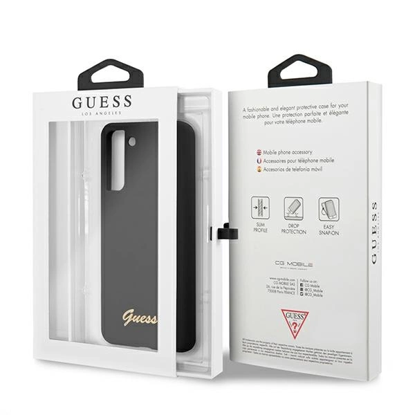 Guess GUHCS21MLSLMGBK S21+ G996 czarny/black hardcase Silicone Script Metal Logoeng