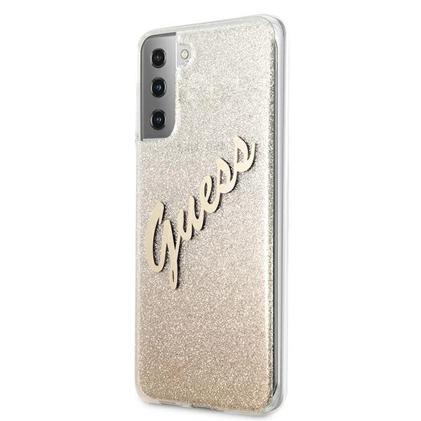 Guess GUHCS21MPCUGLSGO S21+ G996 złoty/gold hardcase Glitter Gradient Scripteng
