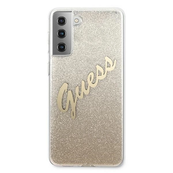 Guess GUHCS21MPCUGLSGO S21+ G996 złoty/gold hardcase Glitter Gradient Scripteng