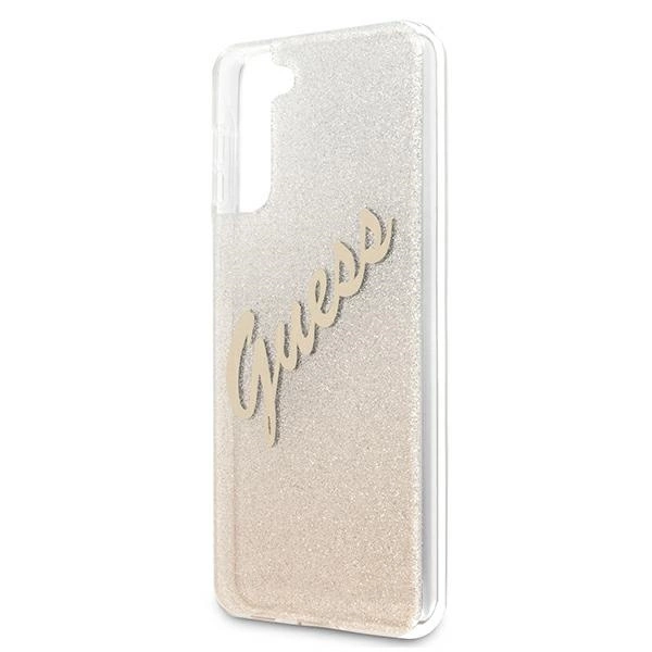 Guess GUHCS21MPCUGLSGO S21+ G996 złoty/gold hardcase Glitter Gradient Scripteng