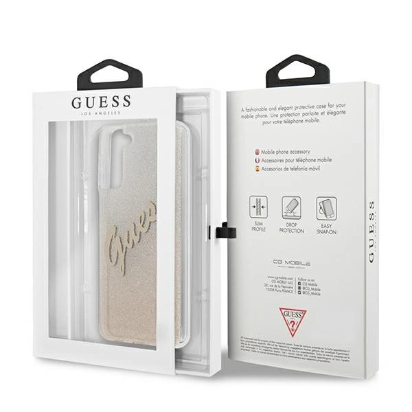 Guess GUHCS21MPCUGLSGO S21+ G996 złoty/gold hardcase Glitter Gradient Scripteng