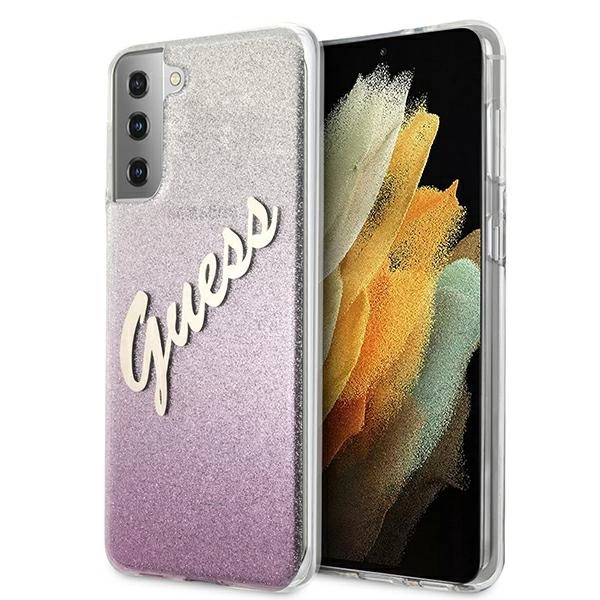 Guess GUHCS21MPCUGLSPI S21+ G996 pink/pink hardcase Glitter Gradient Scripteng