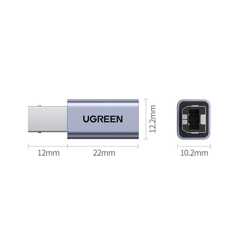 Ugreen adapter USB Type C - USB Type B gray (US382)eng