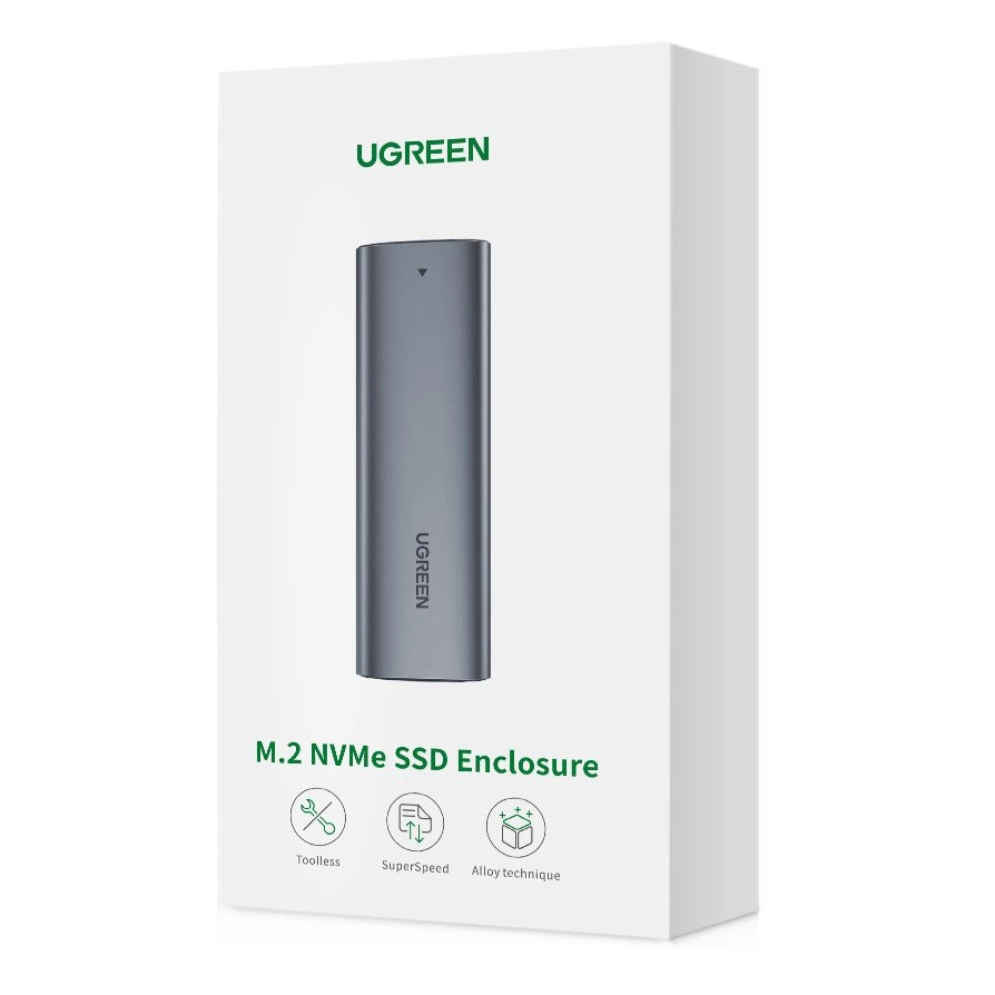 Ugreen M.2 SSD bay USB 3.2 Gen 2 drive (SuperSpeed USB 10 Gbps) + USB Type C cable 0.5m gray (CM400 10902)eng