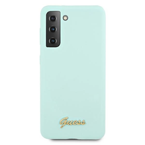 Guess GUHCS21MLSLMGLB S21+ G996 blue/blue hardcase Silicone Script Metal Logoeng