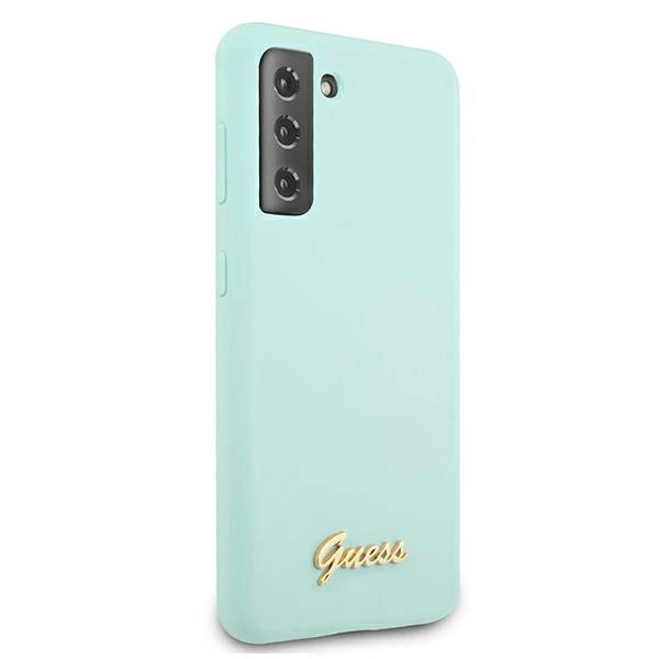 Guess GUHCS21MLSLMGLB S21+ G996 blue/blue hardcase Silicone Script Metal Logoeng