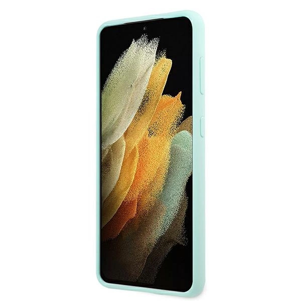 Guess GUHCS21MLSLMGLB S21+ G996 blue/blue hardcase Silicone Script Metal Logoeng