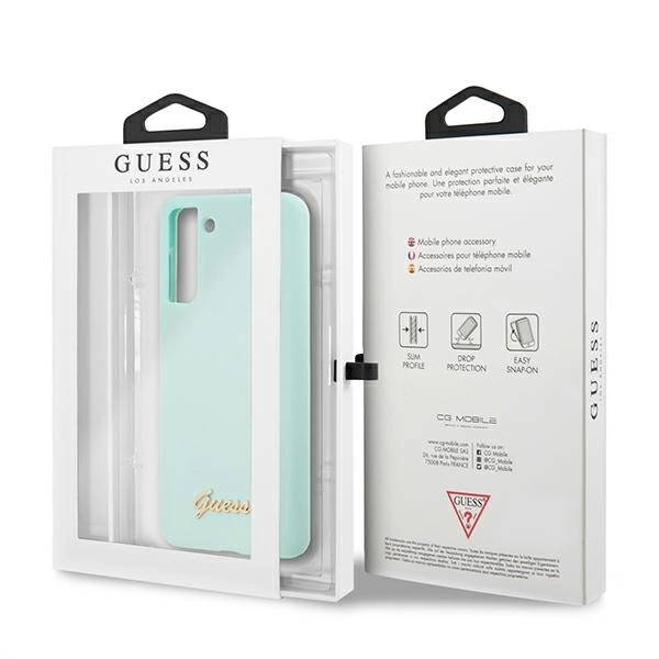 Guess GUHCS21MLSLMGLB S21+ G996 blue/blue hardcase Silicone Script Metal Logoeng