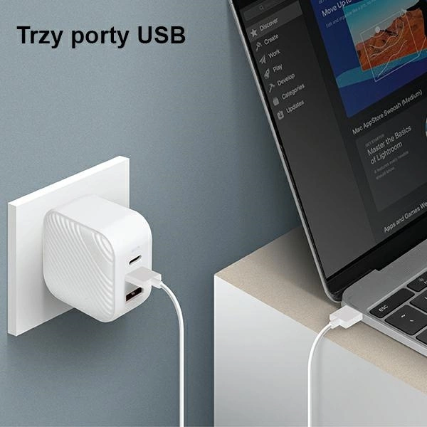 Uniq Verge Pro 66W GaN USB-C wall charger - whiteeng