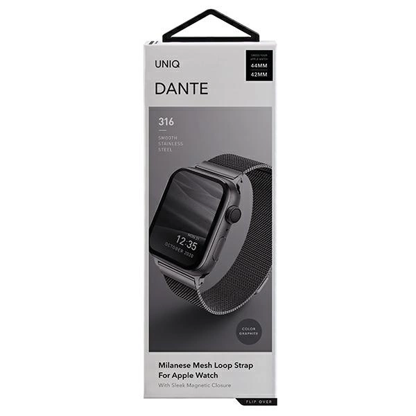 Uniq Dante Stainless Steel strap for Apple Watch 1/2/3/4/5/6/7/8/SE/SE2 42/44/45mm - graphiteeng