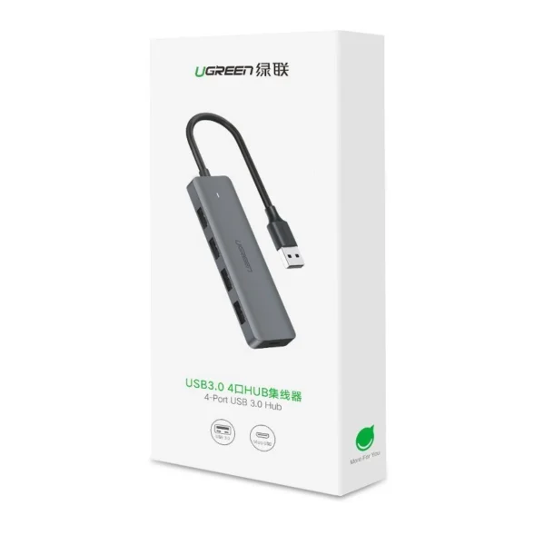 [ON RETURN] Ugreen USB HUB splitter - 4x USB 3.2 Gen 1 with micro USB power port gray (CM219 50985)eng