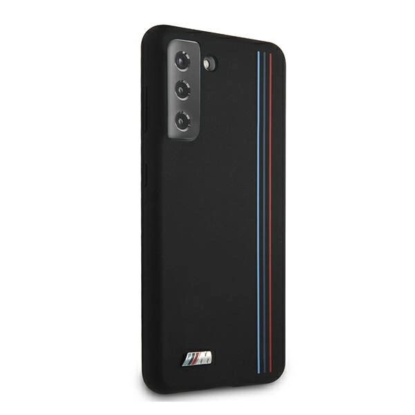 Etui BMW BMHCS21MSIVTBK S21+ G996 czarny/black Silicone Stripes M Collectioneng