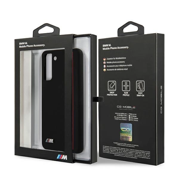 Etui BMW BMHCS21MSIVTBK S21+ G996 czarny/black Silicone Stripes M Collectioneng