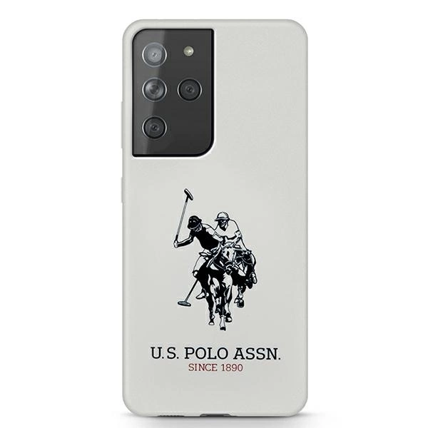 US Polo USHCS21LSLHRWH S21 Ultra G998 biały/white Silicone Logoeng