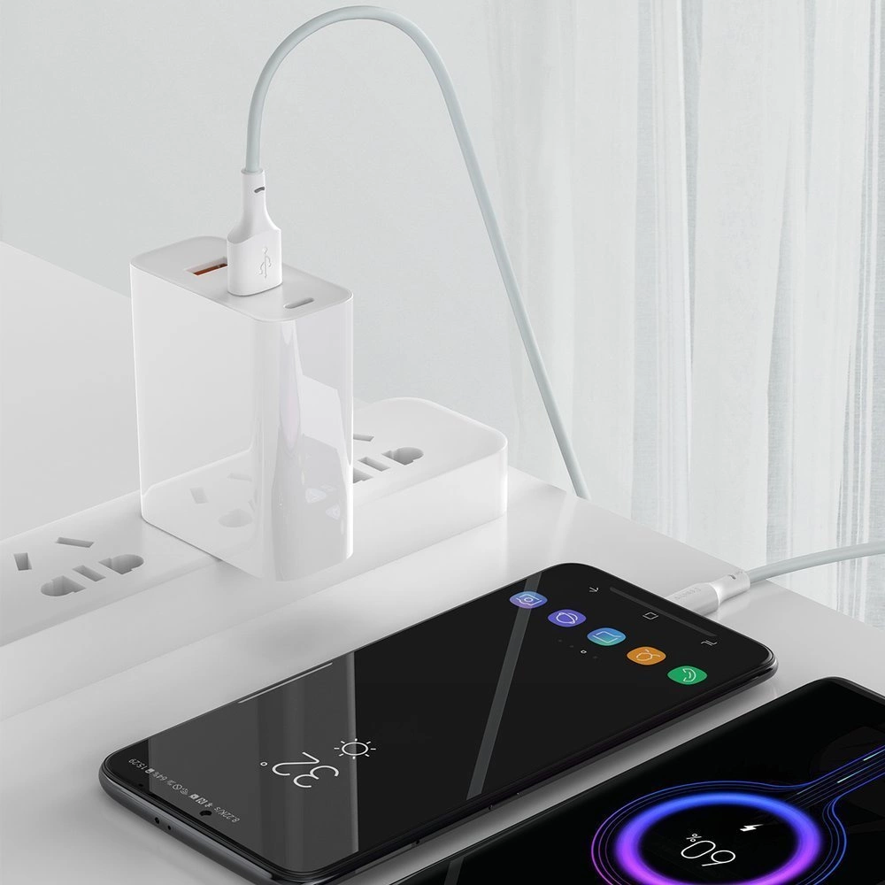 Baseus 2x USB - USB Type C cable fast charging Power Delivery Quick Charge 40 W 5 A 1.5 m white (TZCATZJ-02)eng