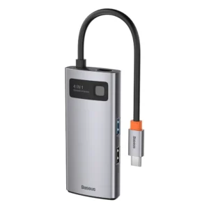 Baseus Metal Gleam 4in1 multifunctional HUB USB Type C - USB Type C Power Delivery 100 W / HDMI 4K 30 Hz / 1x USB 3.2 Gen 1 / 1x USB 2.0 (CAHUB-CY0G)eng