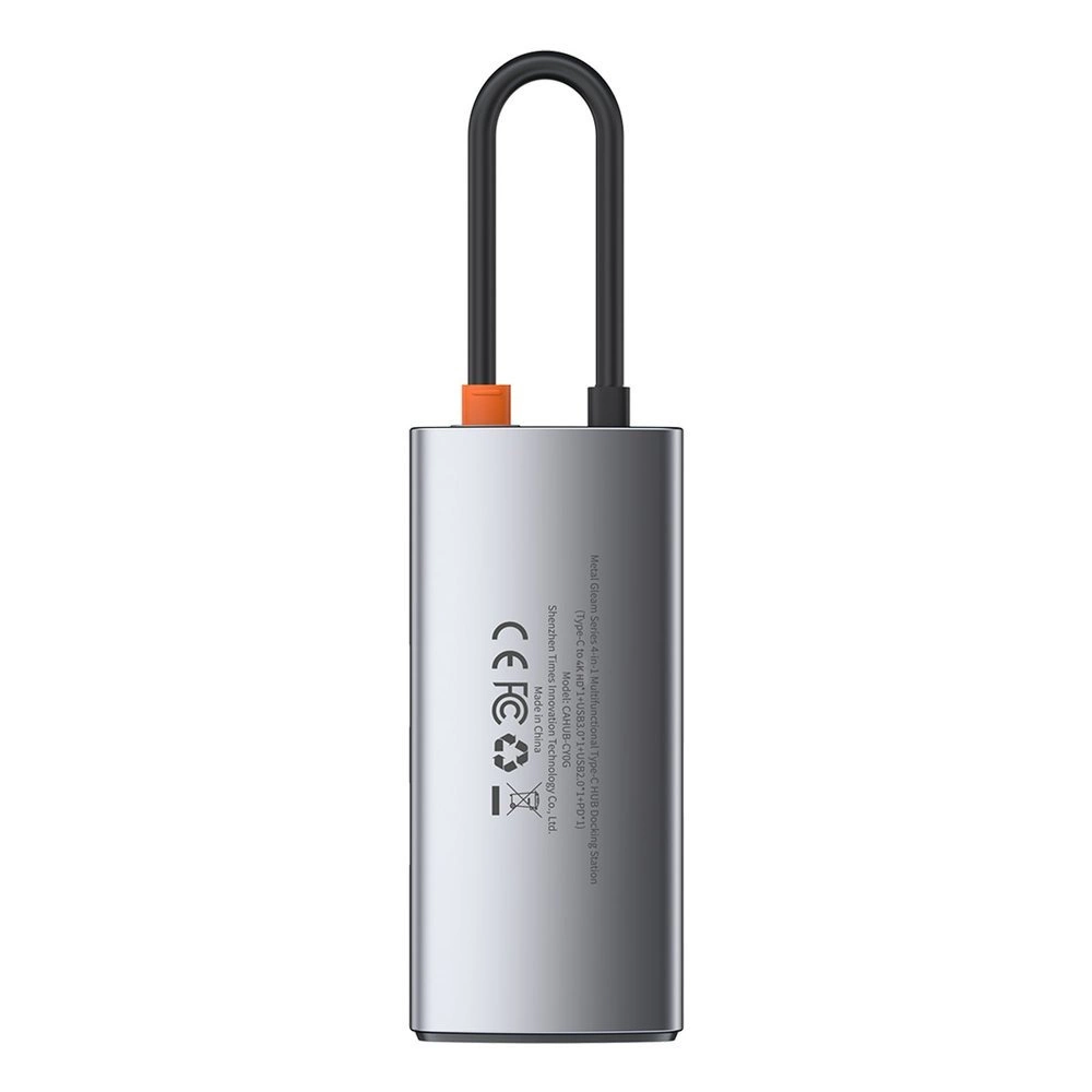 Baseus Metal Gleam 4in1 multifunctional HUB USB Type C - USB Type C Power Delivery 100 W / HDMI 4K 30 Hz / 1x USB 3.2 Gen 1 / 1x USB 2.0 (CAHUB-CY0G)eng