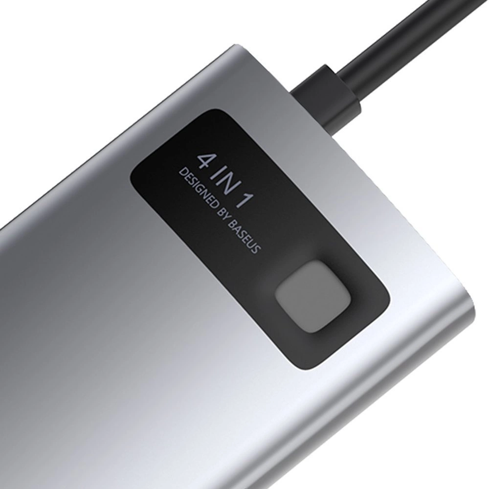Baseus Metal Gleam 4in1 multifunctional HUB USB Type C - USB Type C Power Delivery 100 W / HDMI 4K 30 Hz / 1x USB 3.2 Gen 1 / 1x USB 2.0 (CAHUB-CY0G)eng