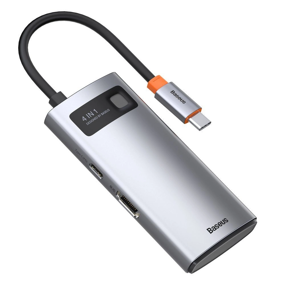 Baseus Metal Gleam 4in1 multifunctional HUB USB Type C - USB Type C Power Delivery 100 W / HDMI 4K 30 Hz / 1x USB 3.2 Gen 1 / 1x USB 2.0 (CAHUB-CY0G)eng