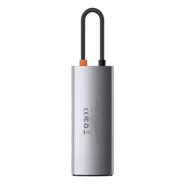 Baseus Metal Gleam 6-in-1 USB-C - USB-C PD 100W HUB 1x HDMI 4K 30Hz 3x USB-A 3.2 1x RJ45 - grayeng